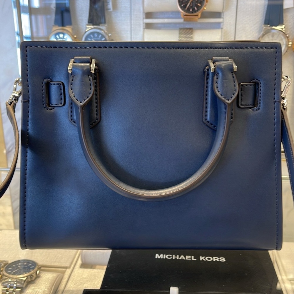 Michael Kors Hamilton Small Satchel Shoulder Crossbody Bag 
Navy Multi 
NWT - Picture 2 of 16